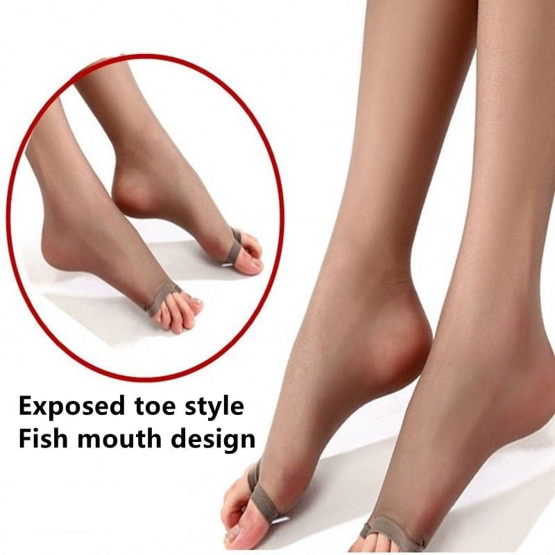 Oversized Fishmouth Stockings Super Thin Open-toe Pantyhose T Crotch Anti-hook Silk Women Socks