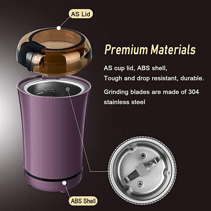 li Household Small Coffee Grinder Electric Grain Grinder Spice Nut And Vanilla Stainless Steel Powderer