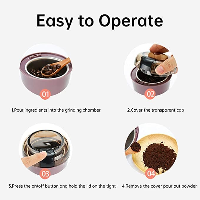 li Household Small Coffee Grinder Electric Grain Grinder Spice Nut And Vanilla Stainless Steel Powderer
