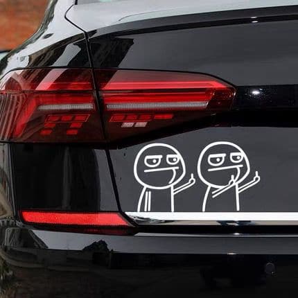 Middle Finger Funny Reflective Vinyl Car Sticker Bike Bicycle Decal Styling Decor Exterior Accessories