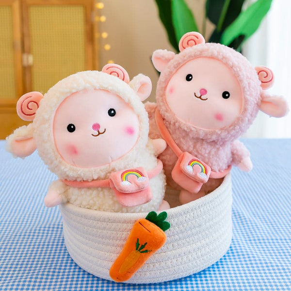 Backpack Little White Sheep Doll Cute Animals Plush Toys Home Decor