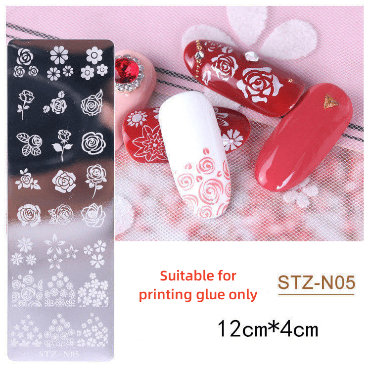 DIY Nail Printing Sticker Template Small Printing Plate