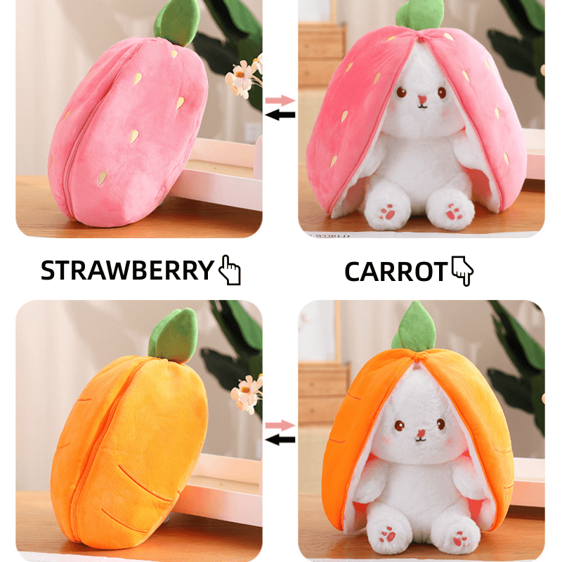 Hide-and-Seek Cute Rabbit Plushie Strawberry Carrot Plush Toy