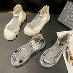 Rhinestone Platform Sandals Women's Summer 2023 Fashion Casual Sponge Cake Beach Sandals