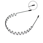Black Metal Wavy Headband Sport Hoops Bangs Holder