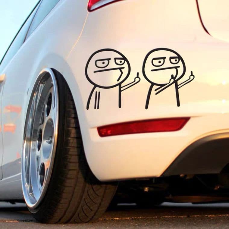 Middle Finger Funny Reflective Vinyl Car Sticker Bike Bicycle Decal Styling Decor Exterior Accessories