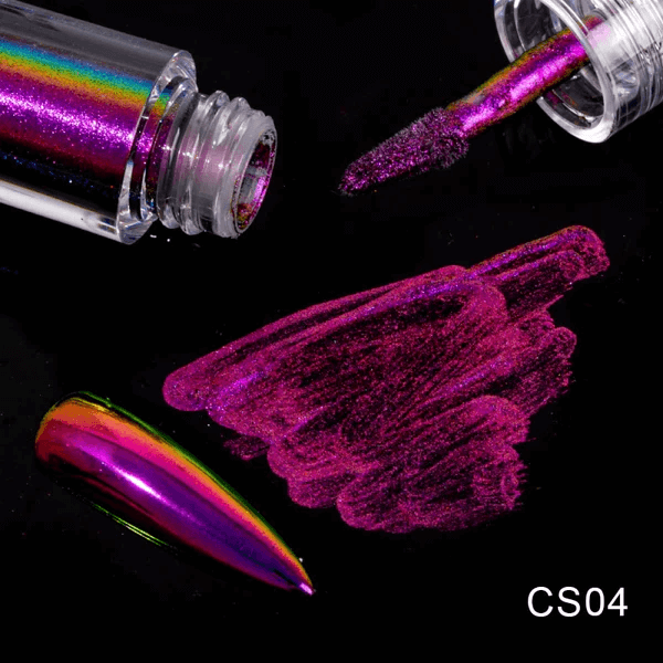 Small Tube Liquid Type Mirror Chrome Powder with Brush Professional Nail Art Decor Manicure Nail Glitter Pigment