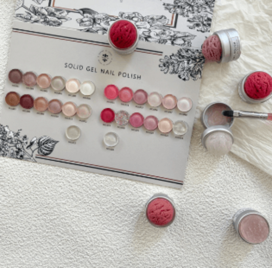 Strawberry Latte 26 Color Nail Polish Glue Solid Cans