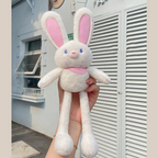 New Pulling Rabbit Plush Doll Key Chain Soft Stuffed Toys Car Keychains Schoolbag Pendant Gifts for Girl