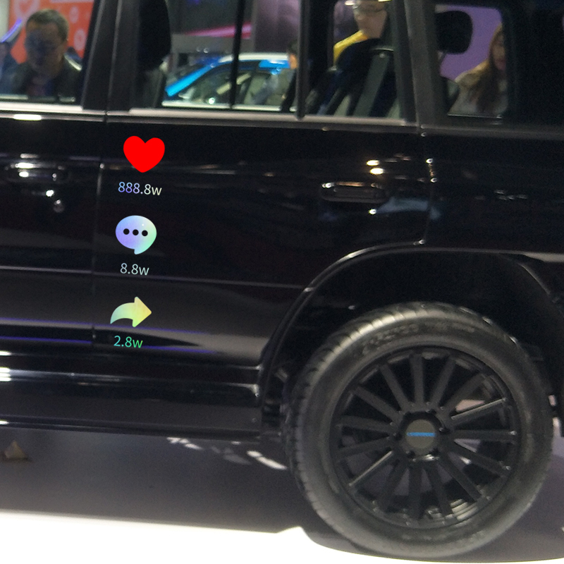 Auto Car Sticker Reflective TikTok Funny Red Heart Windshield Marks Car Accessories
