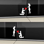 Love Proposal Car Sticker Couples Express Creative Personality Sticker Body Scratches Cover Rear Glass Decoration