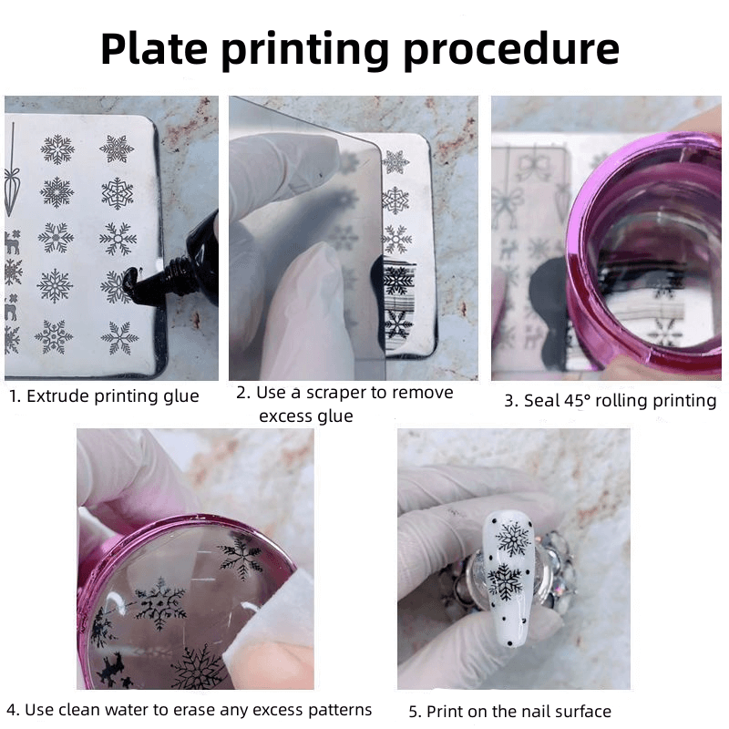 DIY Nail Printing Sticker Template Small Printing Plate
