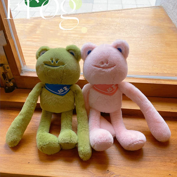 Funny Pulling Long Ears Long Legs Frogs Soft Stuffed Toys Car Key Chain Schoolbag Pendant Plush Doll Gifts for Girls