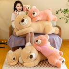 New Love Pink Bear Doll Brown Cute Plush Toy Children's Room Decorations Girls Festival Large Doll Gift