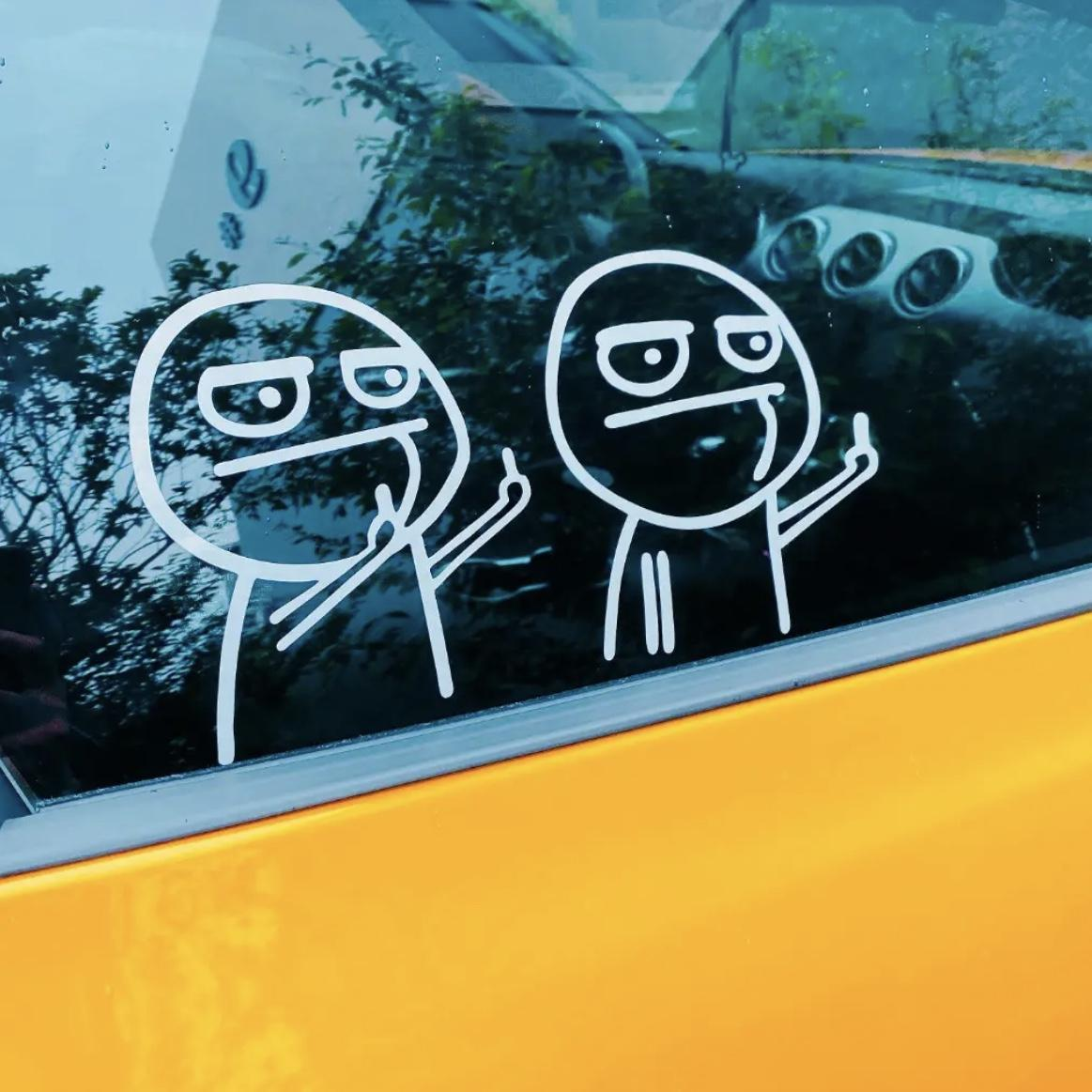 DF Funny Reflective Vinyl Car Sticker Bike Bicycle Decal Styling Decor Exterior Accessories