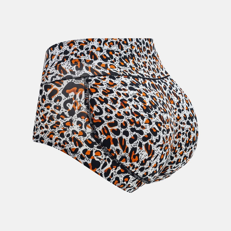 Hipster Leopard Women Panties Large Sizes High Waist Traceless Ice Silk Seamless Underwear
