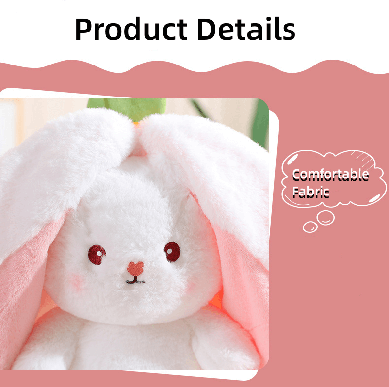 Hide-and-Seek Cute Rabbit Plushie Strawberry Carrot Plush Toy