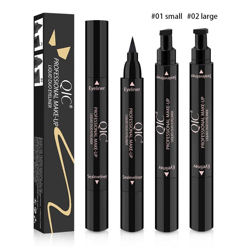 Black Liquid Eyeliner Stamp Marker Pencil Waterproof Stamp Double-ended Eye Liner Pen Cosmetic Eyliner