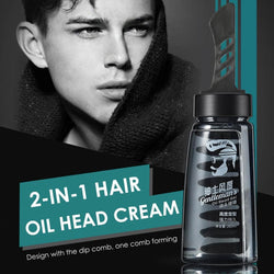 2-in-1 Hair Wax Gel Hair Moisturizing Gel With Comb Men Hair Styling Care Kit Men Oil Head Styling Gel Men Hair Cream Salon