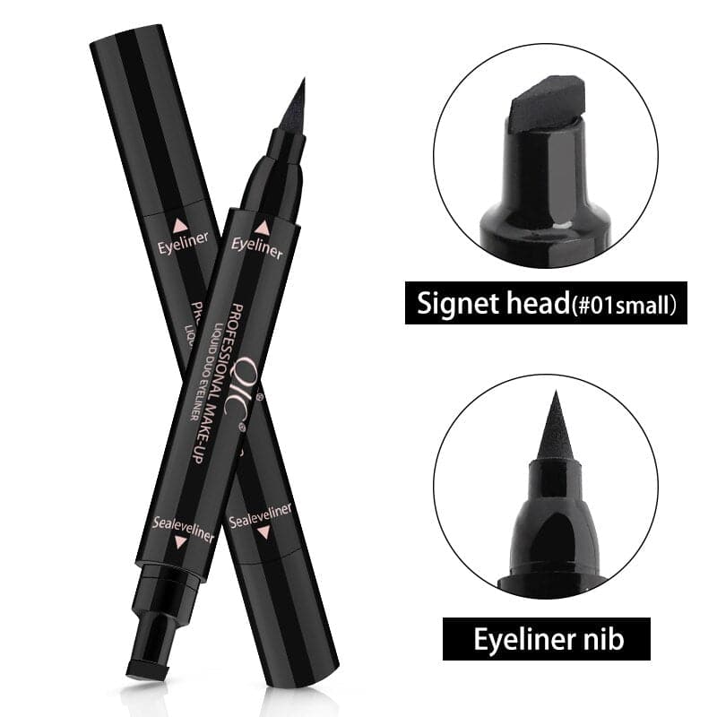 Black Liquid Eyeliner Stamp Marker Pencil Waterproof Stamp Double-ended Eye Liner Pen Cosmetic Eyliner