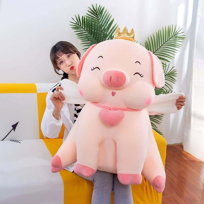 Crown Angel Pig Dolls Cute Piggy Plush Toy Children Gift