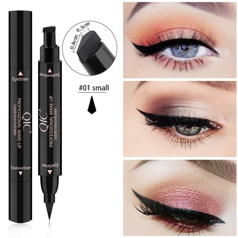 Black Liquid Eyeliner Stamp Marker Pencil Waterproof Stamp Double-ended Eye Liner Pen Cosmetic Eyliner