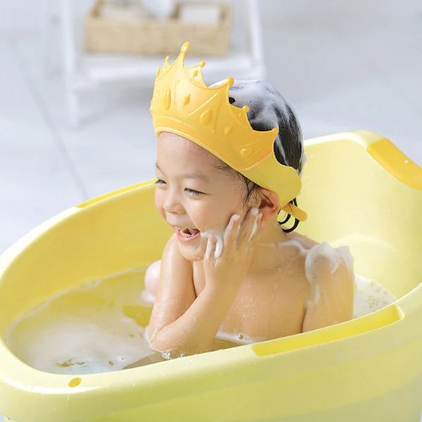 Shower Cap Shower Bathing Protection Cute Adjustable Waterproof Visor Hat For Kids Children