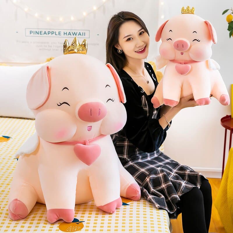 Crown Angel Pig Dolls Cute Piggy Plush Toy Children Gift