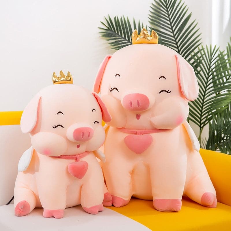 Crown Angel Pig Dolls Cute Piggy Plush Toy Children Gift