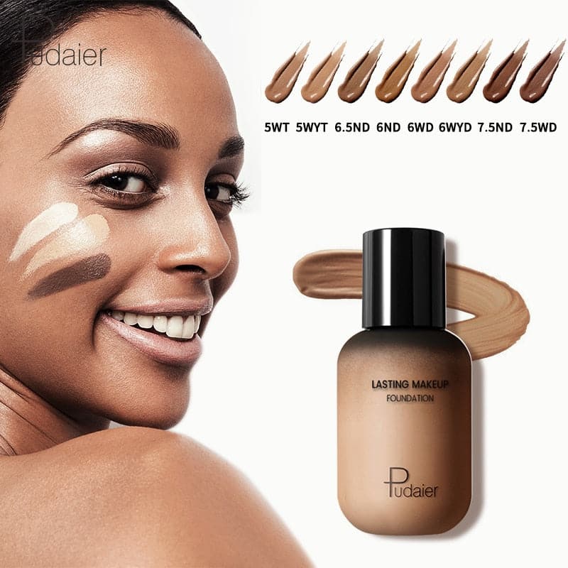Dark Skin Liquid Foundation Cream For Face Concealer Matte Female Makeup Base Waterproof Long Lasting Facial Cosmetics