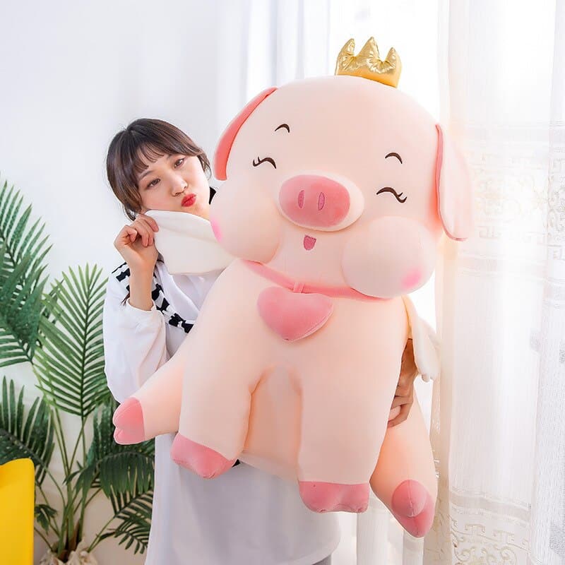 Crown Angel Pig Dolls Cute Piggy Plush Toy Children Gift