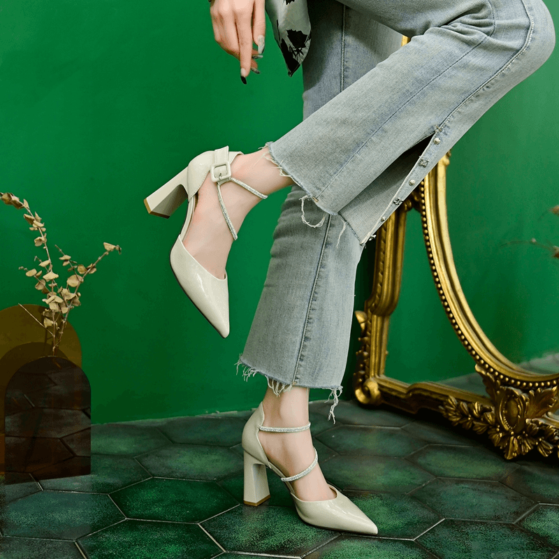 Banquet Women's Shoes 2023 Spring Summer New Chunky Heels