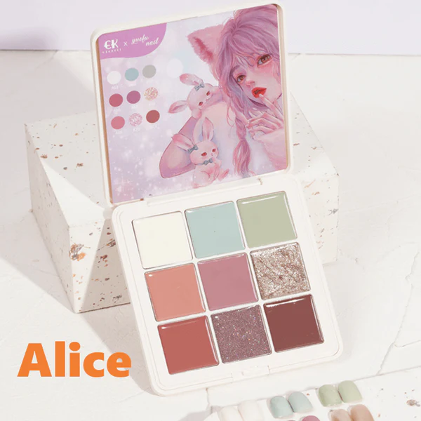 Ek Palette Series Nine Palace Grid Solid Nail Polish Glue Plate