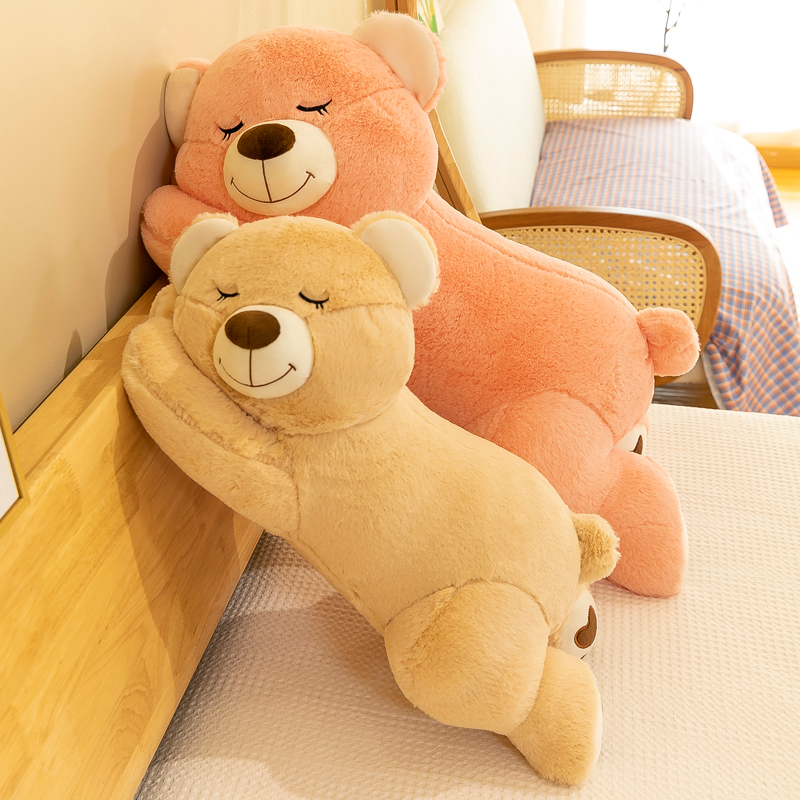 New Love Pink Bear Doll Brown Cute Plush Toy Children's Room Decorations Girls Festival Large Doll Gift