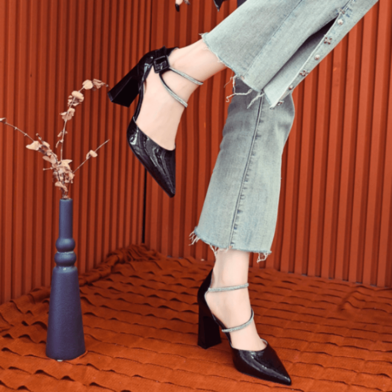 Banquet Women's Shoes 2023 Spring Summer New Chunky Heels