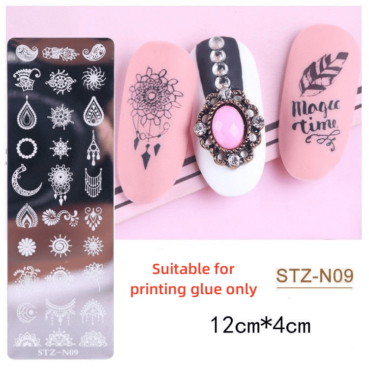 DIY Nail Printing Sticker Template Small Printing Plate