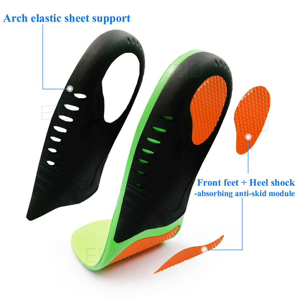New Comfortable Insoles Elastic Shock Absorbent Soft Slippery Arch Support Spats