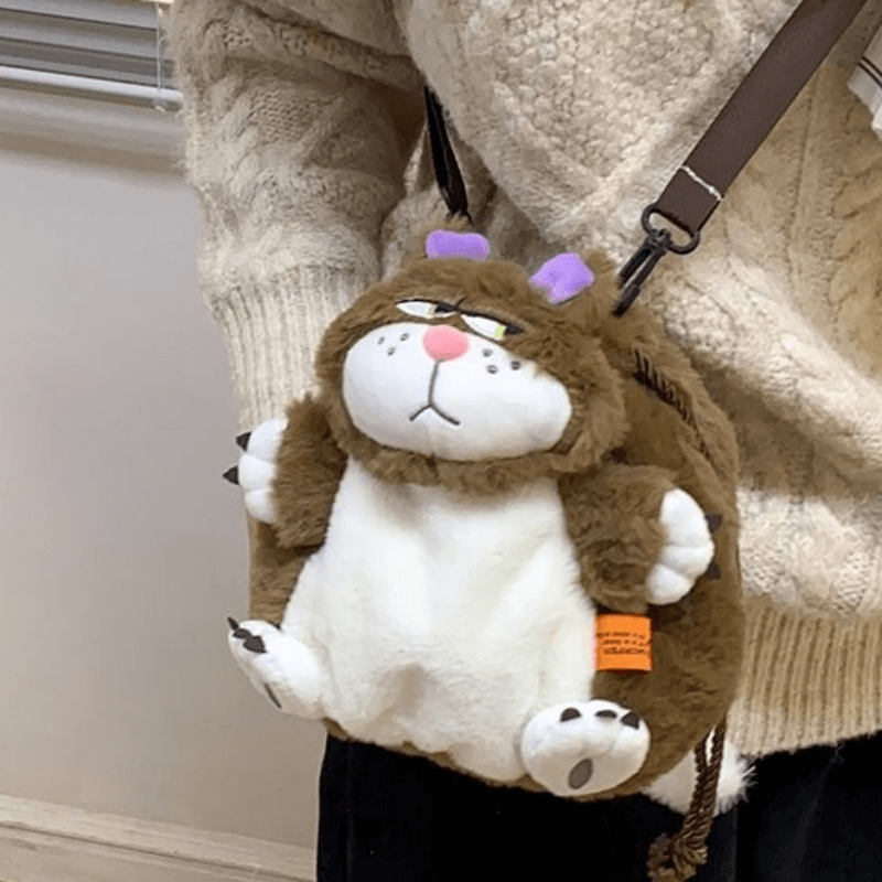 2023 New Plush Bag Cute Cartoon Cat Furry Bag