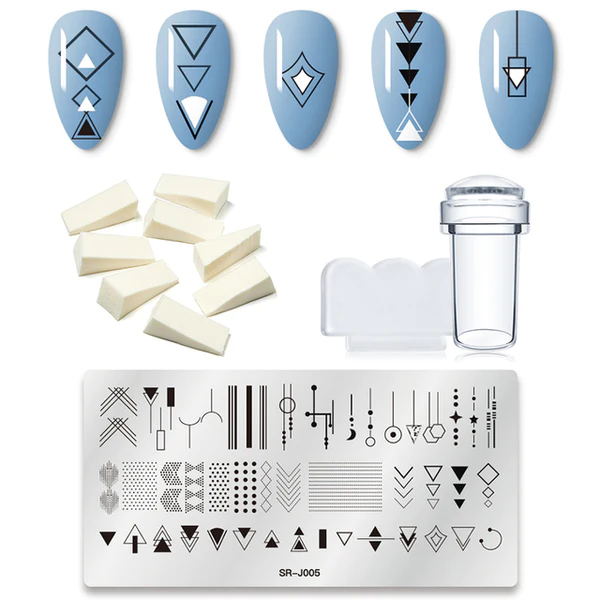 7/11Pcs/Set Nail Art Stamp Plate Leaf Marble Texture Flower Geometry Nail Polish Print Jelly Stamper Scrapper Tool