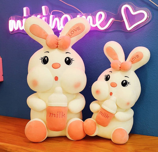 Lovely Milk Bottle Rabbit Plush Toys Kids Sleeping Dolls Home Decor Stuffed Toys