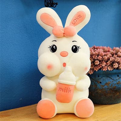 Lovely Milk Bottle Rabbit Plush Toys Kids Sleeping Dolls Home Decor Stuffed Toys