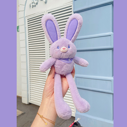 New Pulling Rabbit Plush Doll Key Chain Soft Stuffed Toys Car Keychains Schoolbag Pendant Gifts for Girl