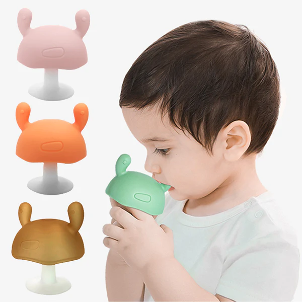 Baby Teether Silicone For Boys Girls Mushroom Doll Infant Teething Toys Bpa Free Soothing Chewing Toddler Appease Gum Nipple
