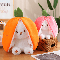 Hide-and-Seek Cute Rabbit Plushie Strawberry Carrot Plush Toy