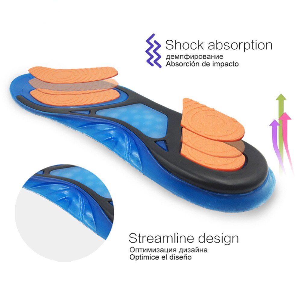 New Comfortable Insoles Elastic Shock Absorbent Soft Slippery Arch Support Spats