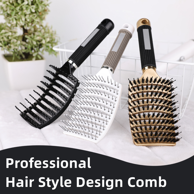 Hair Brush Scalp Massage Comb Hairbrush Bristle&Nylon Women Wet Curly Detangle Hair Brush for Salon Hairdressing Styling Tools