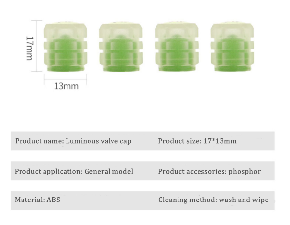 2024 New Luminous Tire Air Valve Cap Valve Core Cover