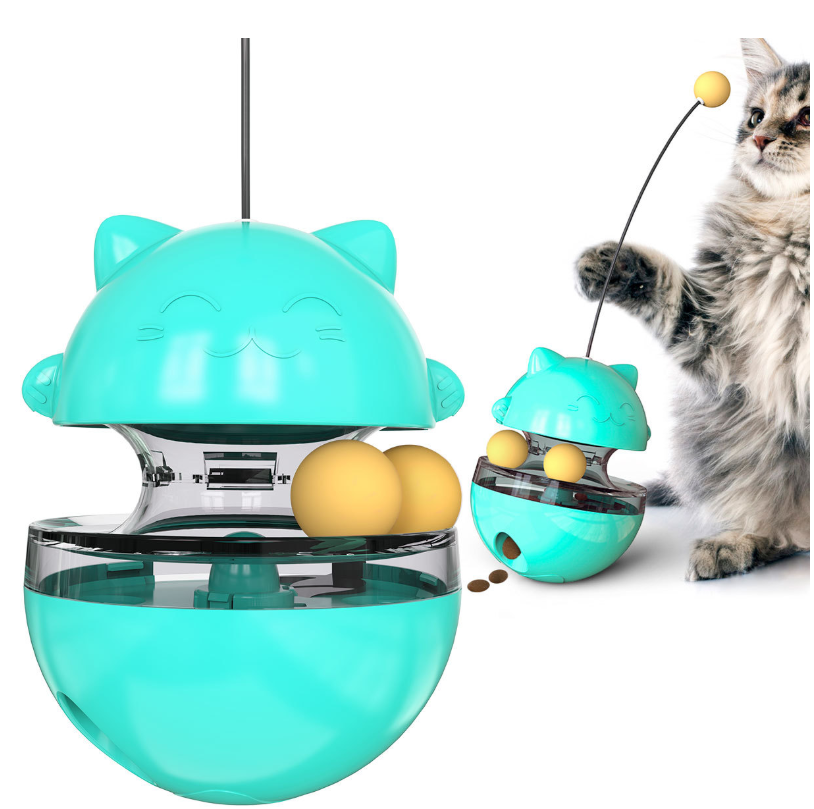 Cat Toy Lucky Cat Shake Cat Funny Cat Stick Boring Artifact Track Ball Leak Proof Food Ball Toy