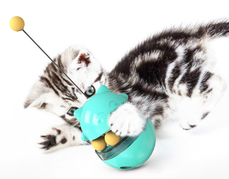 Cat Toy Lucky Cat Shake Cat Funny Cat Stick Boring Artifact Track Ball Leak Proof Food Ball Toy