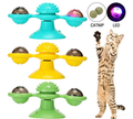 Cat Toys Rotating Windmill with LED Lights Cat Toys Funny Cat Interactive Toys  Catnip Ball Cat Brushes, Turntable Massage, Scratching, Molar, Suction Cup Toys